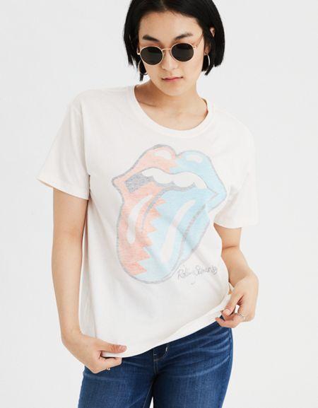 American Eagle Outfitters Ae X Stones Vintage Tongue Graphic Tee