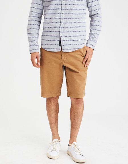 American Eagle Outfitters Ae Ne(x)t Level Longer Length Khaki Short