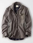 American Eagle Outfitters Ae Flannel Lined Button-down Overshirt