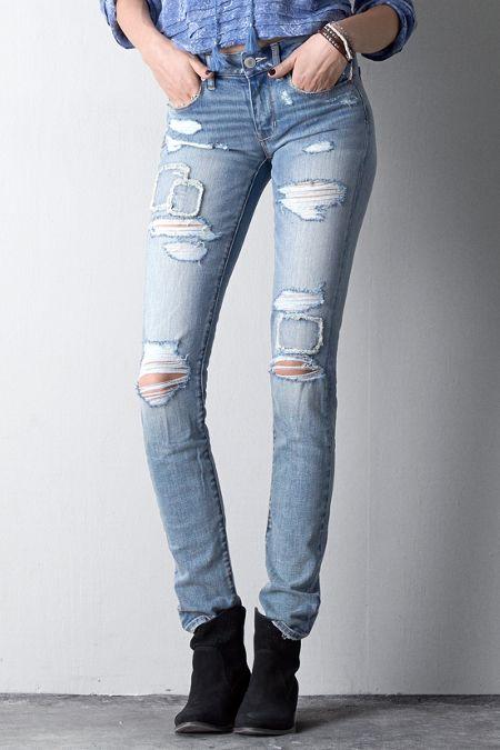 American Eagle Outfitters Forever Destroy Skinny Jeans