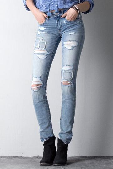 American Eagle Outfitters Forever Destroy Skinny Jeans