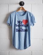 Tailgate Women's Heart Belongs In Boston T-shirt