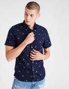 American Eagle Outfitters Ae Sunglass Printed Poplin Shirt