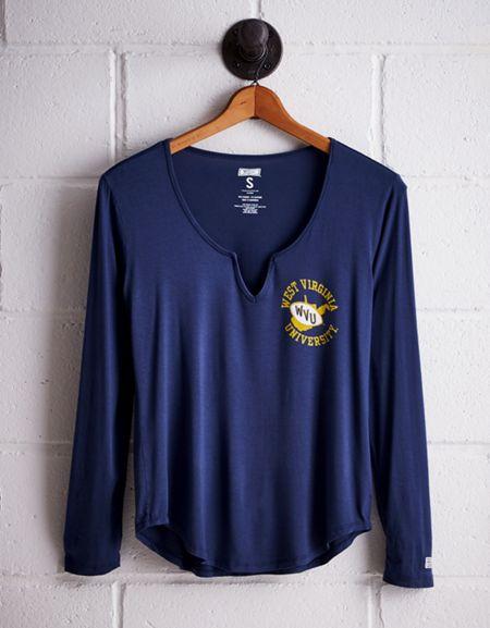 Tailgate Women's Wvu Split Neck T-shirt