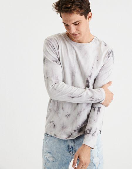 American Eagle Outfitters Ae Long Sleeve Dye Effect T-shirt