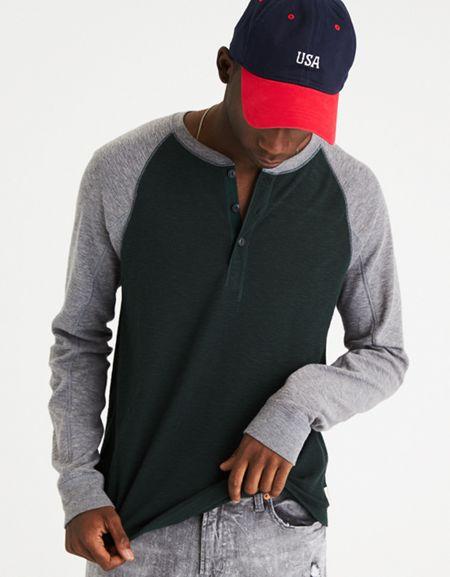 American Eagle Outfitters Ae Thermal Henley