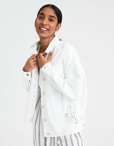 American Eagle Outfitters Ae Destroy Eyelet Boyfriend Jacket