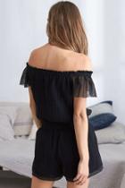 Aerie Off-the-shoulder Romper + Mesh