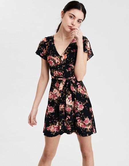 American Eagle Outfitters Ae Keyhole Kimono Dress