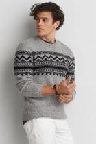 American Eagle Outfitters Ae Patterned Crew Sweater