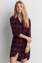 American Eagle Outfitters Ae Plaid Shirtdress