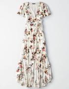 American Eagle Outfitters Ae High-low Maxi Wrap Dress