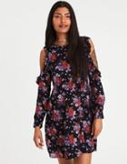 American Eagle Outfitters Ae Ruffle Cold Shoulder Dress