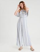 American Eagle Outfitters Ae Cold Shoulder Ruffle Halter Jumpsuit
