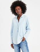 American Eagle Outfitters Ae Denim Popover Blouse