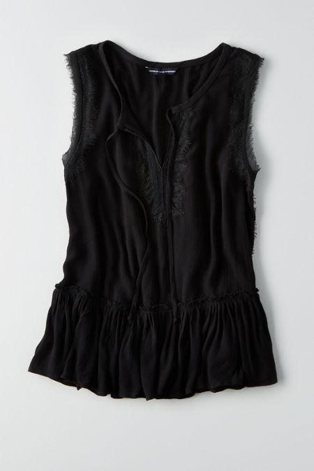 American Eagle Outfitters Ae Fringe Lace Peplum Cami