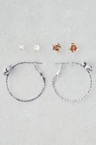 American Eagle Outfitters Ae Rose Hoop & Studs 3-pack Earrings