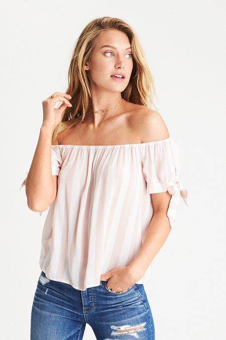 American Eagle Outfitters Ae Tie Sleeve Top