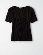 American Eagle Outfitters Don't Ask Why Tie Front T-shirt