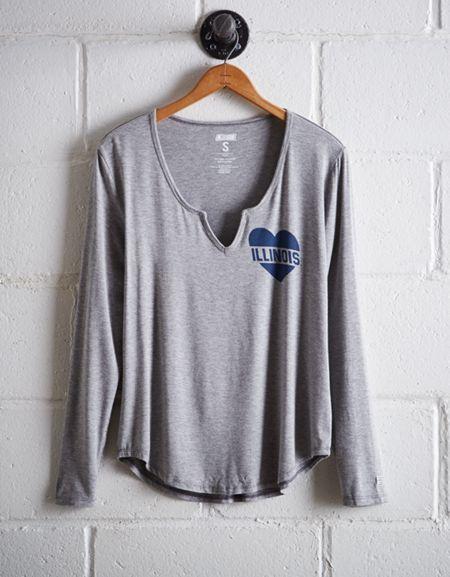 Tailgate Women's Illinois Split Neck T-shirt