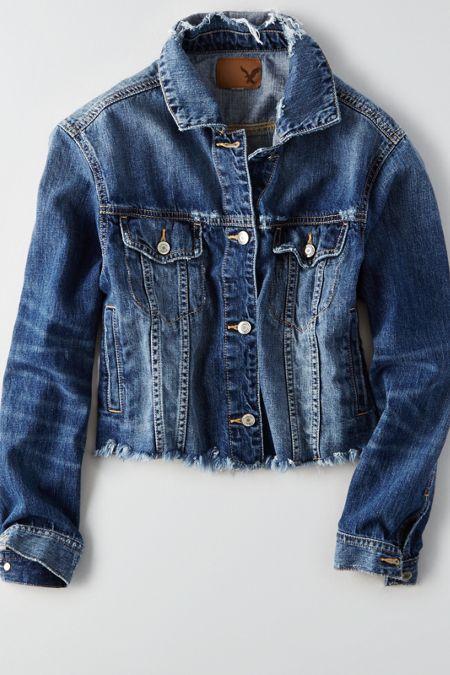 American Eagle Outfitters Ae Fray Hem Denim Jacket