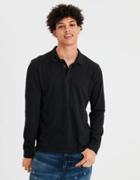American Eagle Outfitters Ae Long Sleeve Slub Jersey Polo