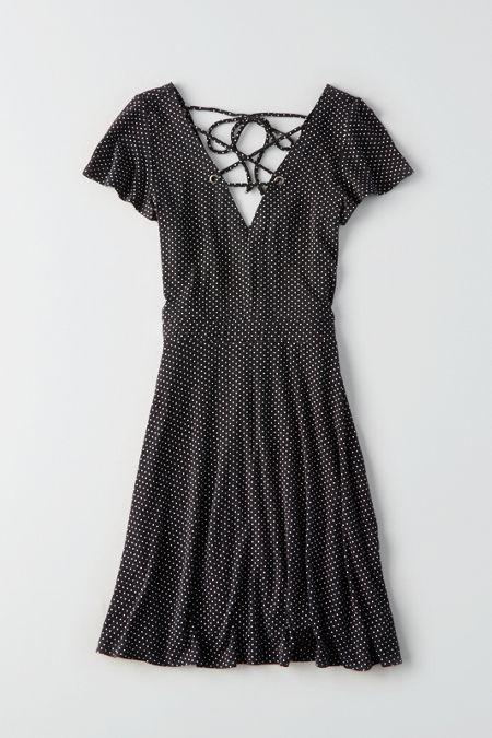 American Eagle Outfitters Ae Strappy Flutter-sleeve Dress