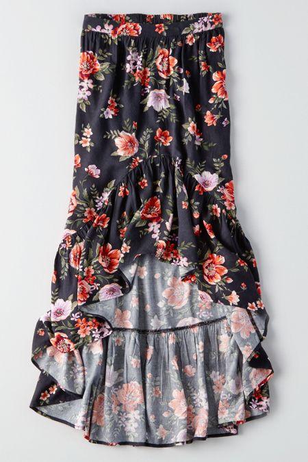 American Eagle Outfitters Ae Hi-low Maxi Skirt
