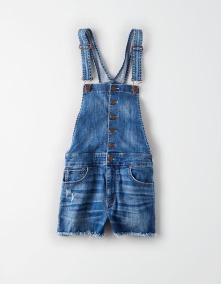 American Eagle Outfitters Ae Denim X High-waisted Overall Short