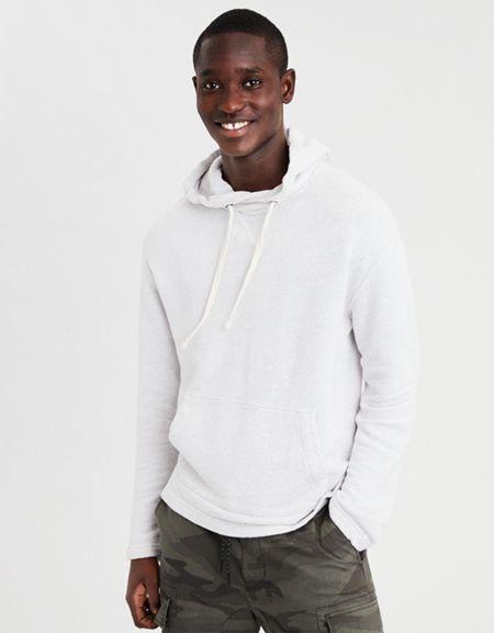 American Eagle Outfitters Ae Textured Fleece Baja Hoodie Sweater