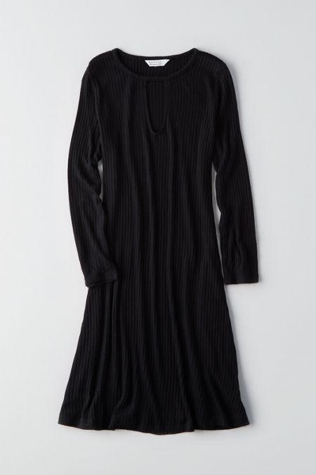 American Eagle Outfitters Ae Soft & Sexy Ribbed Keyhole Dress