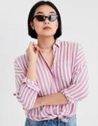 American Eagle Outfitters Ae Striped Oversized Button Up Shirt