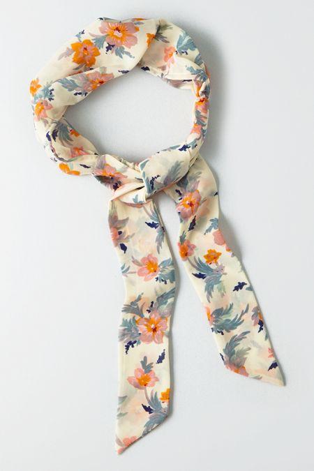American Eagle Outfitters Ae Cream Floral Tie Headband