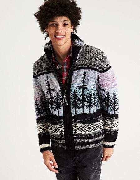 American Eagle Outfitters Ae Winter Zip-up Sweater