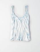 American Eagle Outfitters Ae Soft & Sexy Tie-dye Double Strap Wrap Front Top
