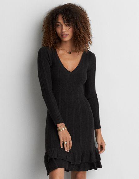 American Eagle Outfitters Ae Ruffle Sweater Dress