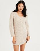 American Eagle Outfitters Ae V-neck Cable Knit Sweater Dress