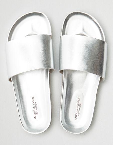 American Eagle Outfitters Ae Metallic Slide Sandal