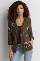 American Eagle Outfitters Ae Embroidered Anorak Jacket