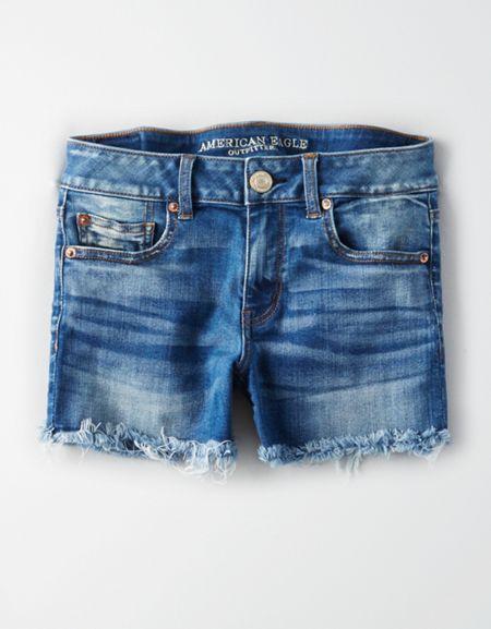 American Eagle Outfitters Ae Medium Fray Midi Shorts