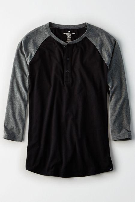 American Eagle Outfitters Ae Flex 3/4 Sleeve Henley