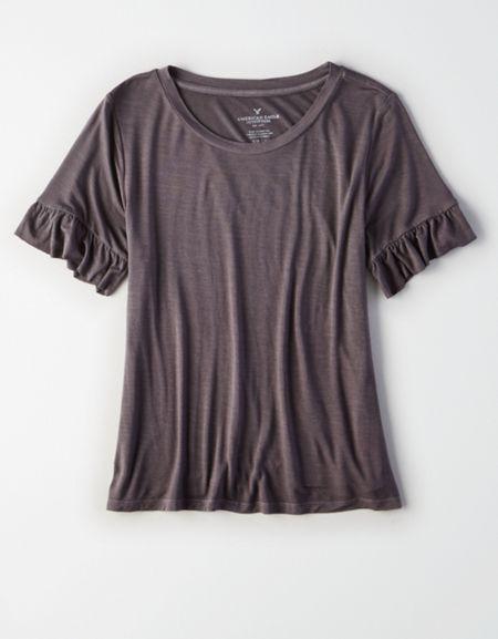 American Eagle Outfitters Ae Soft & Sexy Ruffle Sleeve T-shirt