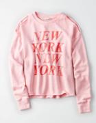 American Eagle Outfitters Ae Nyc Cold Shoulder Sweatshirt