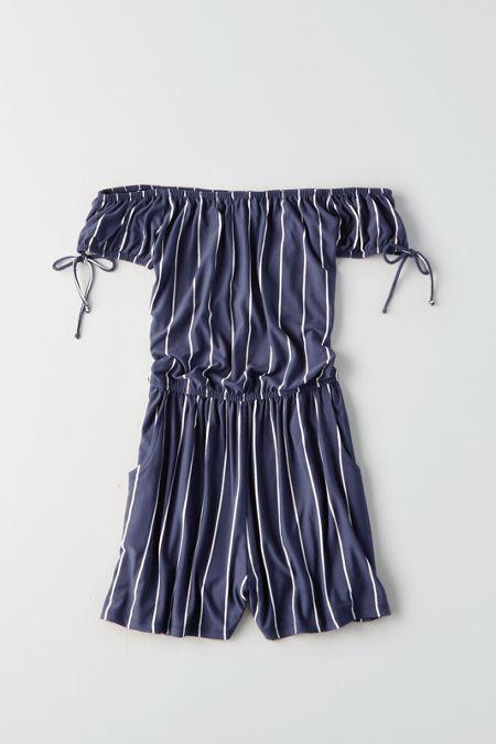 American Eagle Outfitters Ae Off-the-shoulder Knit Romper