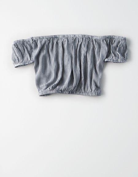 American Eagle Outfitters Ae Gingham Crop Top