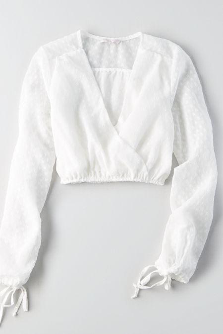 American Eagle Outfitters Don't Ask Why Tie Sleeve Top