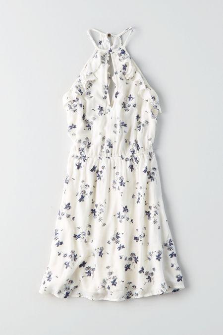 American Eagle Outfitters Ae Ruffle Halter Dress