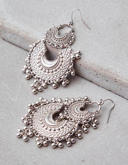 American Eagle Outfitters Ae Silver 2 Tier Boho Earring
