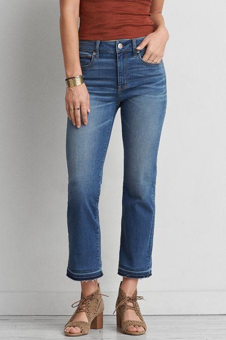 American Eagle Outfitters Ae Denim X Cafe Hi-rise Kick Crop