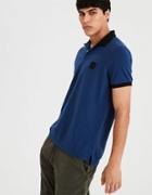 American Eagle Outfitters Ae Contrast Collar Pique Polo